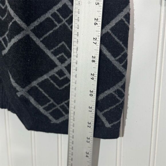 Krimson Klover XS Sweater Dress Black Gray Red Geometric Wool Blend Cowl Neck - Picture 5 of 8